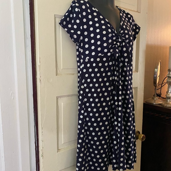 Navy Rebel Sugar pin-up style dress size large - Picture 3 of 3
